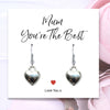 Mum You're The Best Silver Plated Heart Earrings & Gift Card