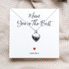 Mum You're The Best Sterling Silver Chain Heart Necklace & Gift Card