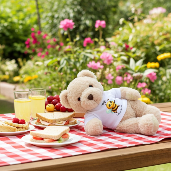 Personalised Luxury Teddy Bear with Cute as Can Bee T-Shirt