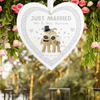 Personalised Boofle Wedding Large Wooden Heart Hanging Decoration
