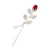 Personalised Silver Plated Rose With Red Bud