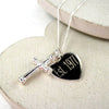 Personalised Sterling Silver Cross Charm Necklace