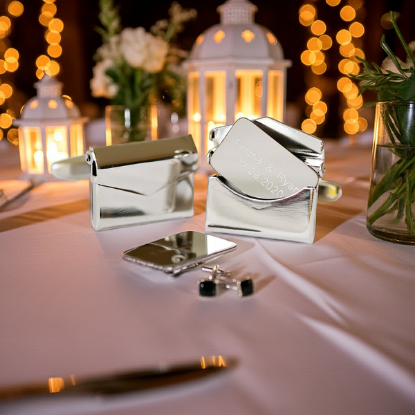 Personalised Stainless Steel Secret Message Engraved Cufflinks