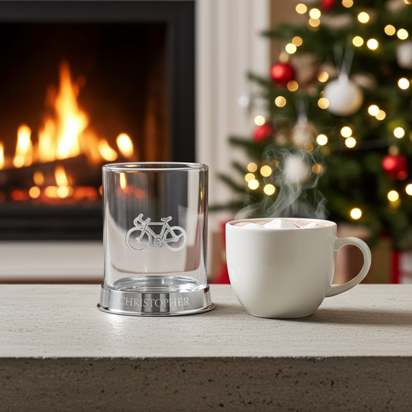 Personalised Cycling Icon Pewter Tumbler