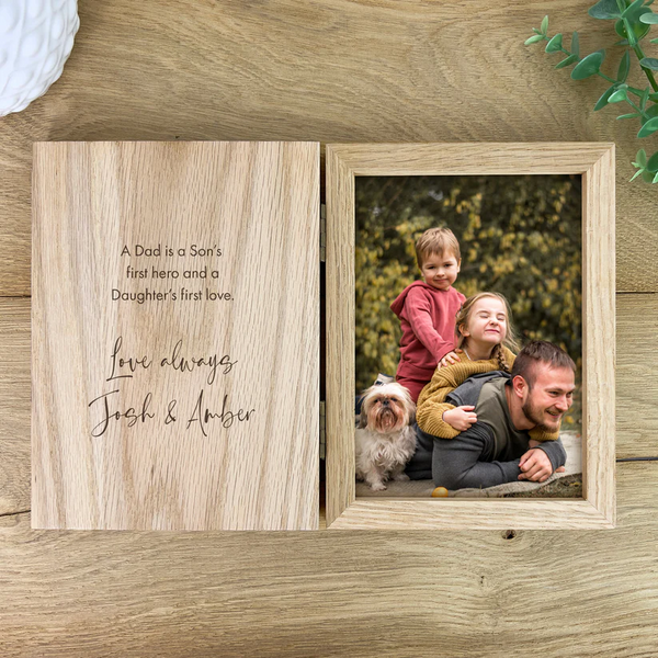 Personalised Any Occasion Wooden Book Photo Frame 7" x 5" Photo