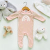 Baby Girls Sleepsuit, Blush Pink, Rainbow Print, 0-3 months