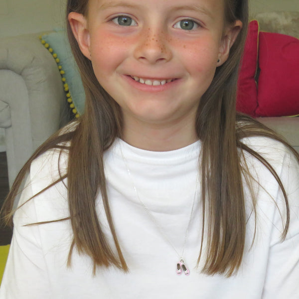 Childs Ballet Shoes Sterling Silver Chain Necklace