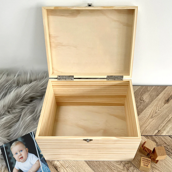 Personalised Jungle Animals New Baby Wooden Memory Box