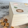 Personalised Jungle Animals New Baby Wooden Memory Box