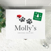 Personalised White Wooden Santa Hat Paws Pet Christmas Eve Box