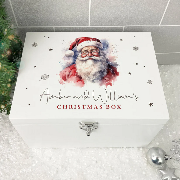 Personalised Traditional White Santa Christmas Eve Box