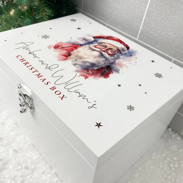 Personalised Traditional White Santa Christmas Eve Box