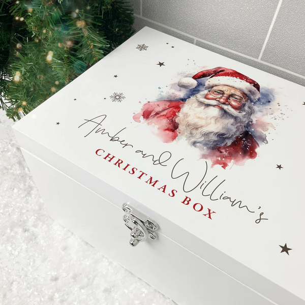 Personalised Traditional White Santa Christmas Eve Box