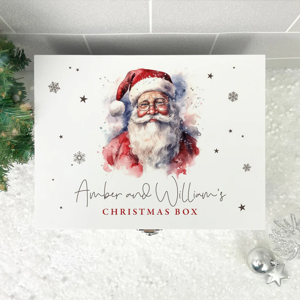 Personalised Traditional White Santa Christmas Eve Box