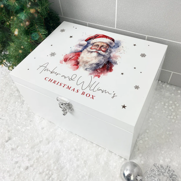 Personalised Traditional White Santa Christmas Eve Box