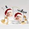 Personalised Photo Upload Christmas Cufflinks Silver Finish