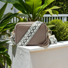 Personalised Elie Beaumont Cross Body Grey Leather Bag with Choice of Strap