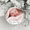 Personalised Double Side First Christmas Photo Upload Hanging Decoration