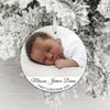 Personalised Double Side First Christmas Photo Upload Hanging Decoration