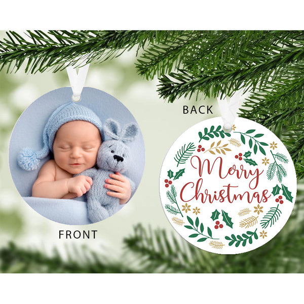 Personalised Merry Christmas Acrylic Photo Upload Hanging Decoration