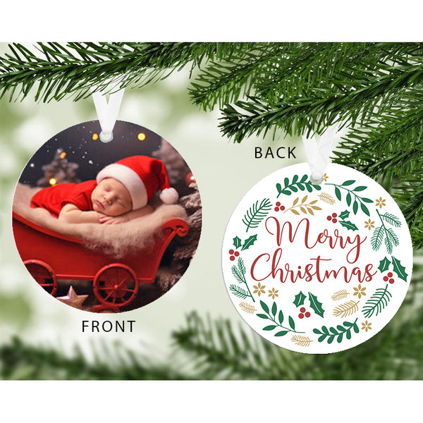 Personalised Merry Christmas Acrylic Photo Upload Hanging Decoration