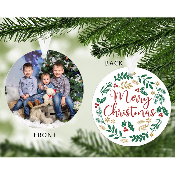 Personalised Merry Christmas Acrylic Photo Upload Hanging Decoration