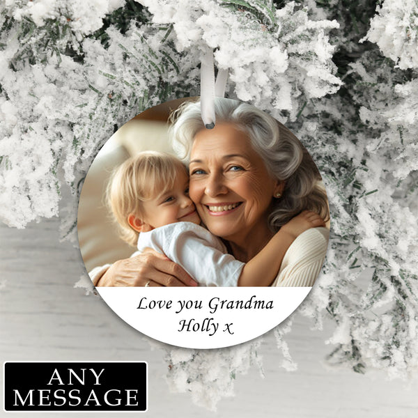 Personalised Double Side Message and Photo Upload Hanging Decoration