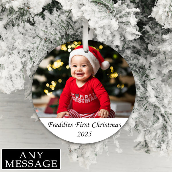 Personalised Double Side Message and Photo Upload Hanging Decoration