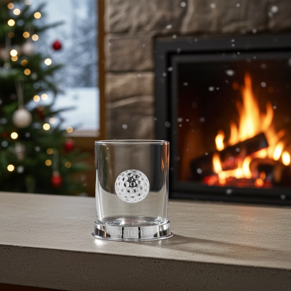 Personalised Golf Pewter Whisky Glass