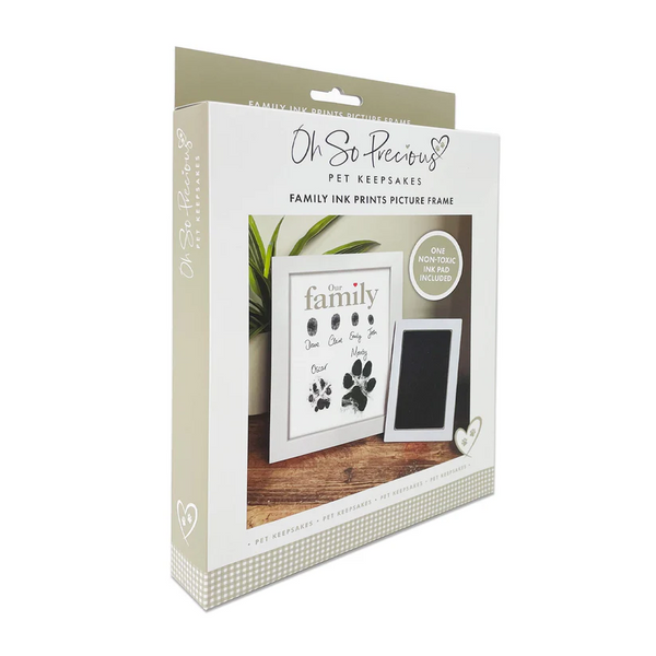 Personalised Framed Family Finger-Paw Print Frame With Ink Kit