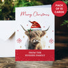 Personalised Highland Cow Pack of 10 Christmas Cards