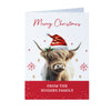 Personalised Highland Cow Pack of 10 Christmas Cards