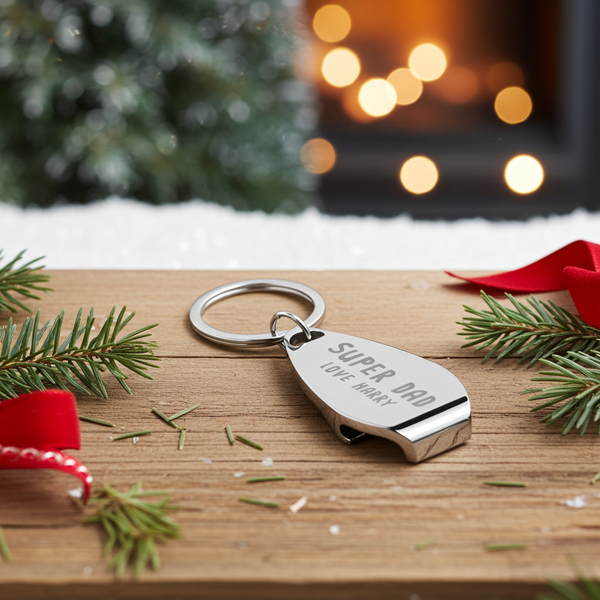 Personalised Super Dad Bottle Opener Keyring