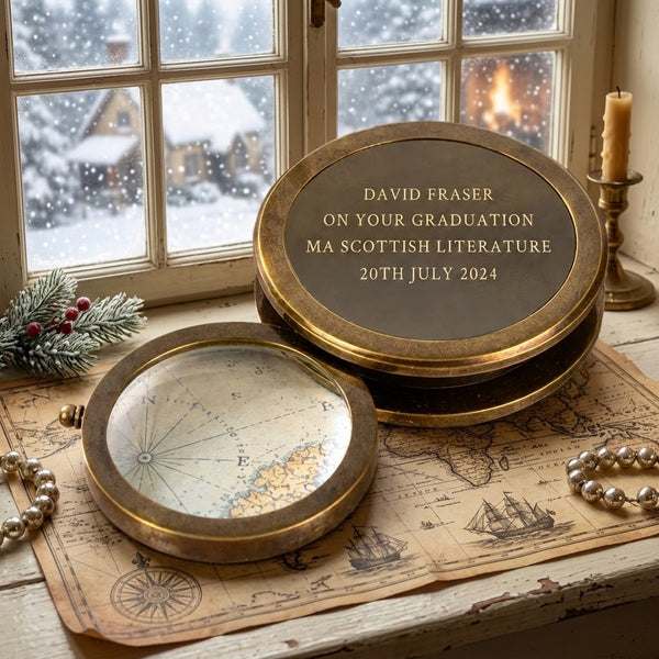 Personalised Traditional Traveller's Brass-Effect Magnifier