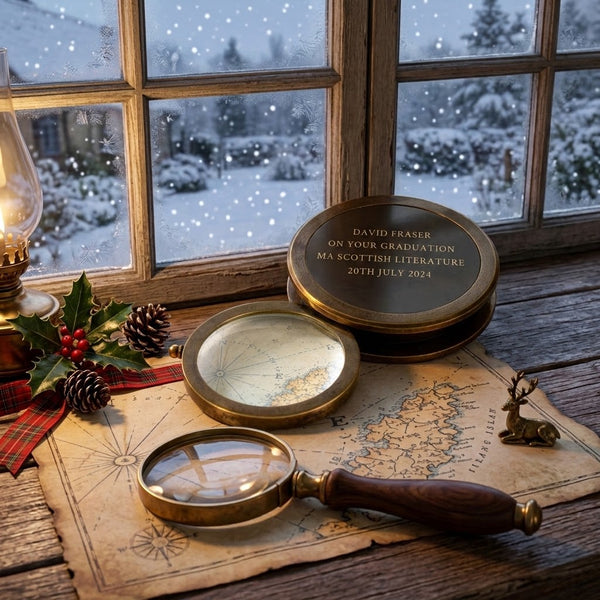 Personalised Traditional Traveller's Brass-Effect Magnifier