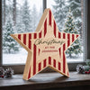Personalised Candy Cane Stripes Wooden Star Ornament