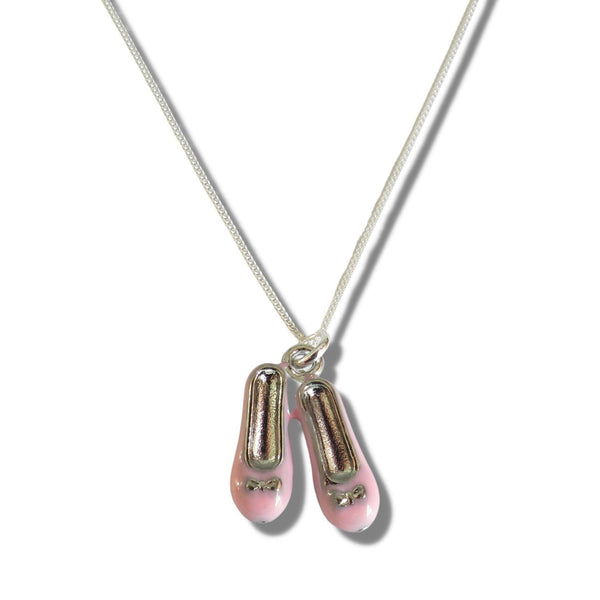 Childs Ballet Shoes Sterling Silver Chain Necklace