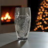 Personalised Peacock Crystal Barrel Vase
