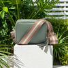 Personalised Elie Beaumont Cross Body Mint Leather Bag with Choice of Strap