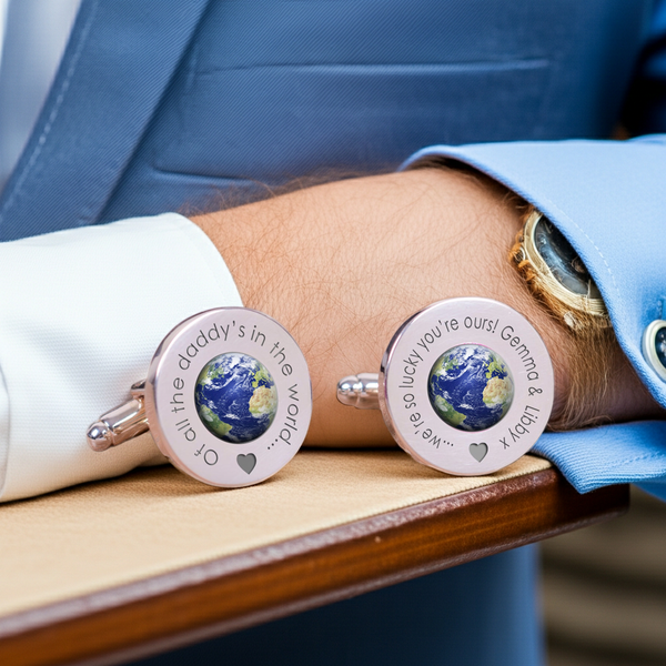 Personalised Of all the . . . In The World Cufflinks Silver Finish