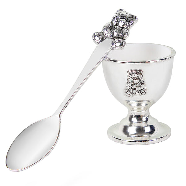 Personalised Silver Plated Egg Cup & Spoon