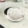 Personalised Bow Round Nickel Plated Trinket Box