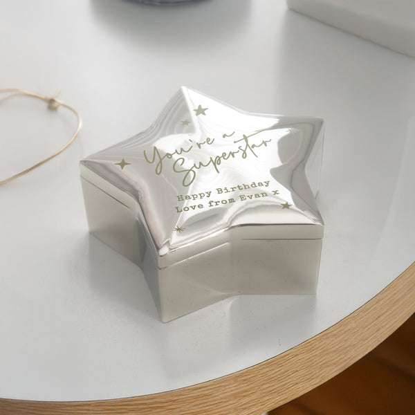Personalised You're a Star Nickel Plated Trinket Box