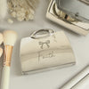 Personalised Bow Handbag Nickel Plated Compact Mirror