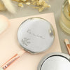 Personalised Floral Round Nickel Plated Compact Mirror