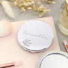 Personalised Floral Round Nickel Plated Compact Mirror