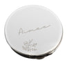 Personalised Floral Round Nickel Plated Compact Mirror
