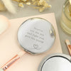 Personalised Heart Round Nickel Plated Compact Mirror