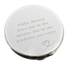 Personalised Heart Round Nickel Plated Compact Mirror