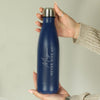 Personalised Two Lines Navy Metal Insulated Drinks Bottle